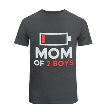 Mom of 2 Boys Tee, Gift from Son Mothers Day T-shirt,  Birthday Women Design Unisex Heavy Cotton T-Shirt