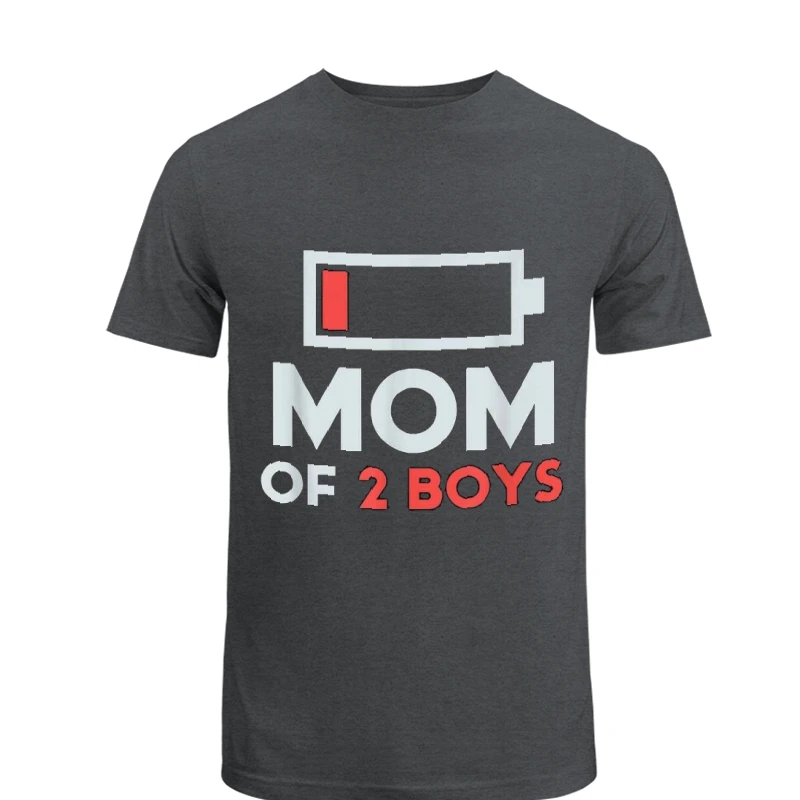 Mom of 2 Boys, Gift from Son Mothers Day, Birthday Women Design- - Unisex Heavy Cotton T-Shirt