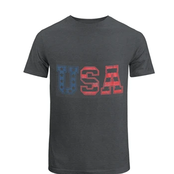 USA Vintage Design Tee, 4th of July Indepence Day Graphic T-shirt,  Patriotic America Clipart Unisex Heavy Cotton T-Shirt