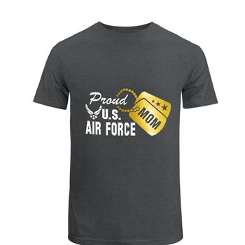 Proud Air Force Mom Tee, Metallic Gold Military Dog Tag T-shirt,  Dog tag clipart Unisex Heavy Cotton T-Shirt