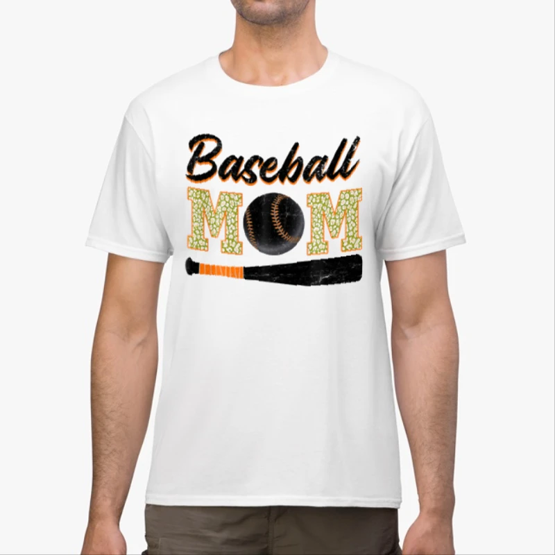 Baseball Mom Clipart, mother day Graphic, Baseball Mom Design-White - Unisex Heavy Cotton T-Shirt