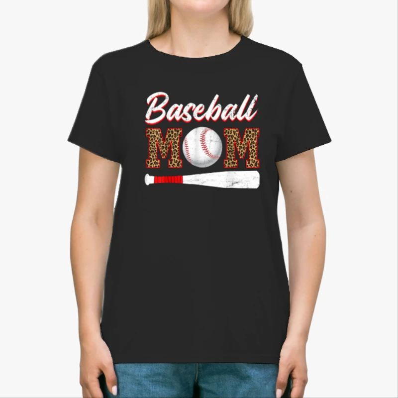 Baseball Mom Clipart, mother day Graphic, Baseball Mom Design-Black - Unisex Heavy Cotton T-Shirt