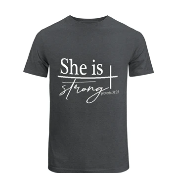 Christian, Kids, She Is Strong, Jesus, Faith, Religious, Inspirational, Bible Quotes, Church Quotes T-Shirt
