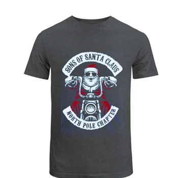 The North Pole Chapter Biker Christmas Tee, Santa Xmas T-shirt,  Gift Present Unisex Heavy Cotton T-Shirt