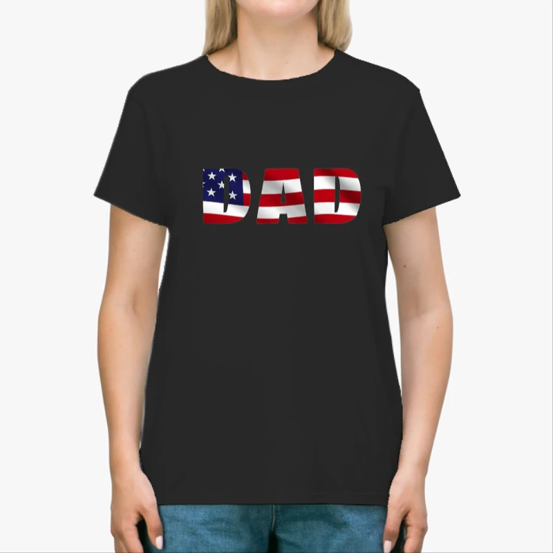 Copy of 4th of July, American Dad, 4th of July Dad, Freedom, Fourth Of July, Patriotic, Independence Day-Black - Unisex Heavy Cotton T-Shirt