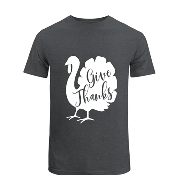 Give Thanks Long Sleeve Tee, Turkey Long Sleeve T-shirt, Fall shirt, Thanks Giving tshirt,  Cute Fall Unisex Heavy Cotton T-Shirt