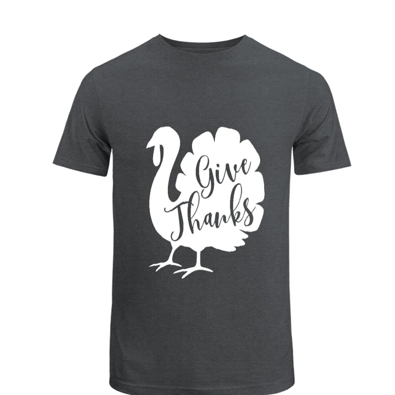 Give Thanks Long Sleeve,Turkey Long Sleeve, Fall, Thanks Giving, Cute Fall- - Unisex Heavy Cotton T-Shirt