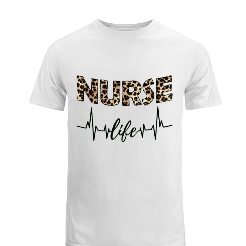 RN LPN Nurse Life, Leopard Cheetah Design, Nursing clipart-White - Unisex Heavy Cotton T-Shirt