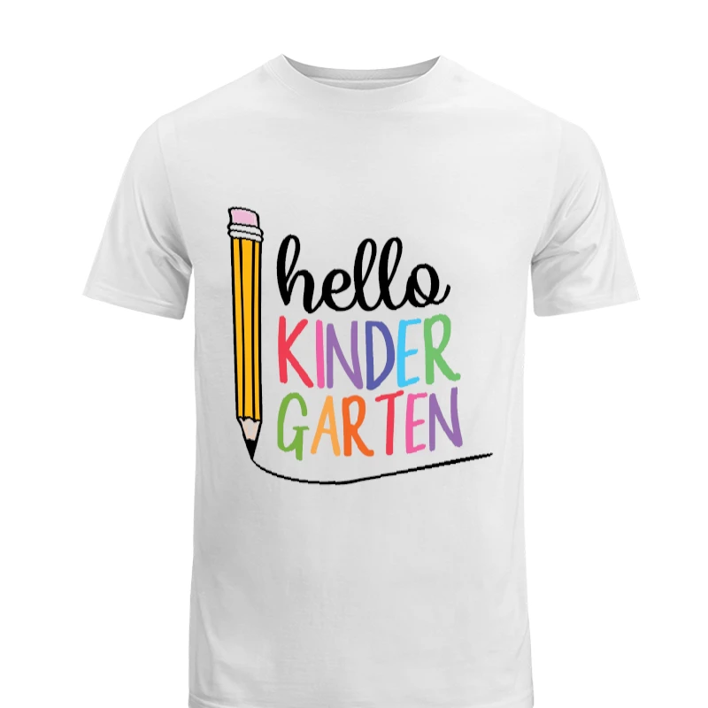 Hello Kindergarten, Kindergarten Teacher, First Day of School, Back To School, First Grade, Students-White - Unisex Heavy Cotton T-Shirt