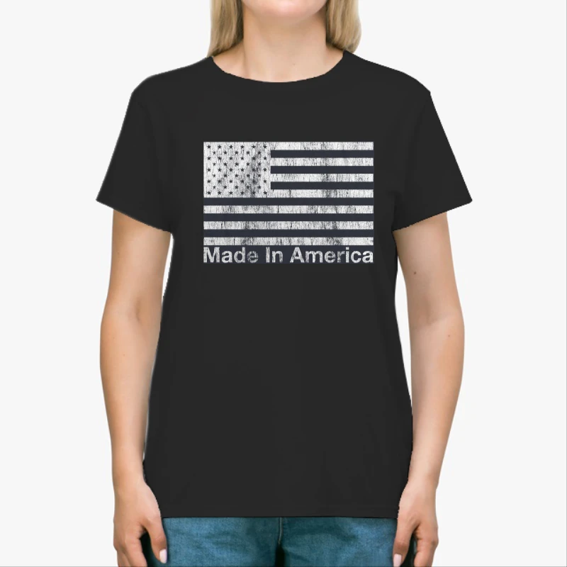 Made in America, Funny 4th of July Independence Day, Party Graphic -Black - Unisex Heavy Cotton T-Shirt