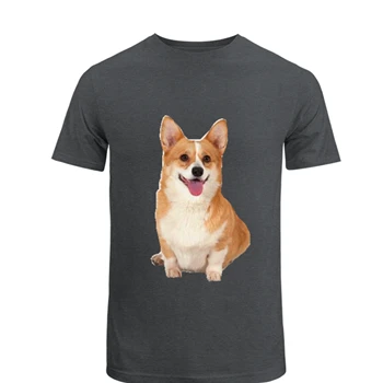Cute Corgi Dog Sitting Tee, Cool dog clipart T-shirt,  Sitting Dog Graphic Unisex Heavy Cotton T-Shirt