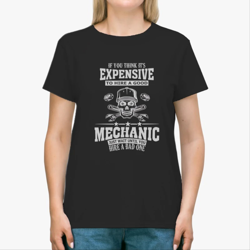 Mechanic clipart, Expensive Mechanic design, Mechanic svg, Mens WorkFather, Husband Design, Boyfriend Garage Gift-Black - Unisex Heavy Cotton T-Shirt
