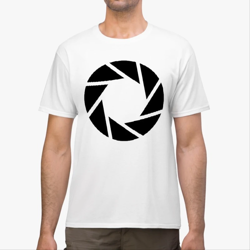 Aperture science Portal, Motif Printed Fun Design-White - Unisex Heavy Cotton T-Shirt