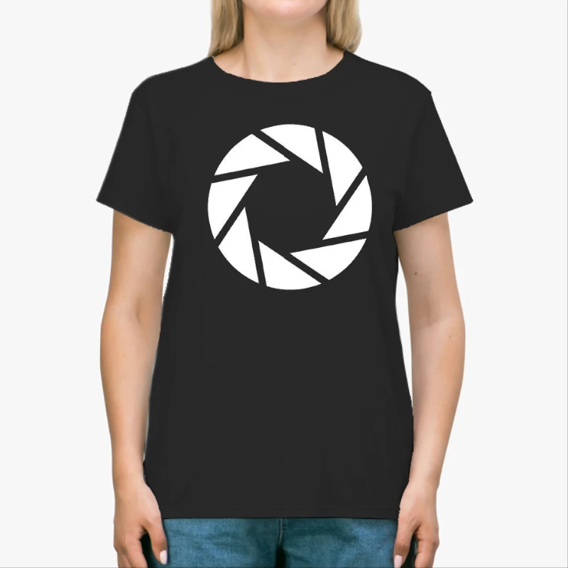 Aperture science Portal, Motif Printed Fun Design-Black - Unisex Heavy Cotton T-Shirt