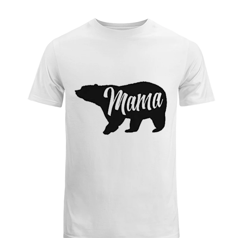 Mama Bear Clipart, Cute Funny Best Mom of Boys Girls, Cool Mother Graphic-White - Unisex Heavy Cotton T-Shirt