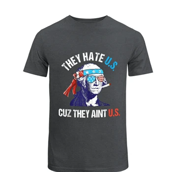 4th Of July Design Tee, Independence Day Clipart T-shirt, 4th Of July Gift shirt,  They Hate Us Cuz They Ain't Us Funny 4th Of July Party Design Unisex Heavy Cotton T-Shirt