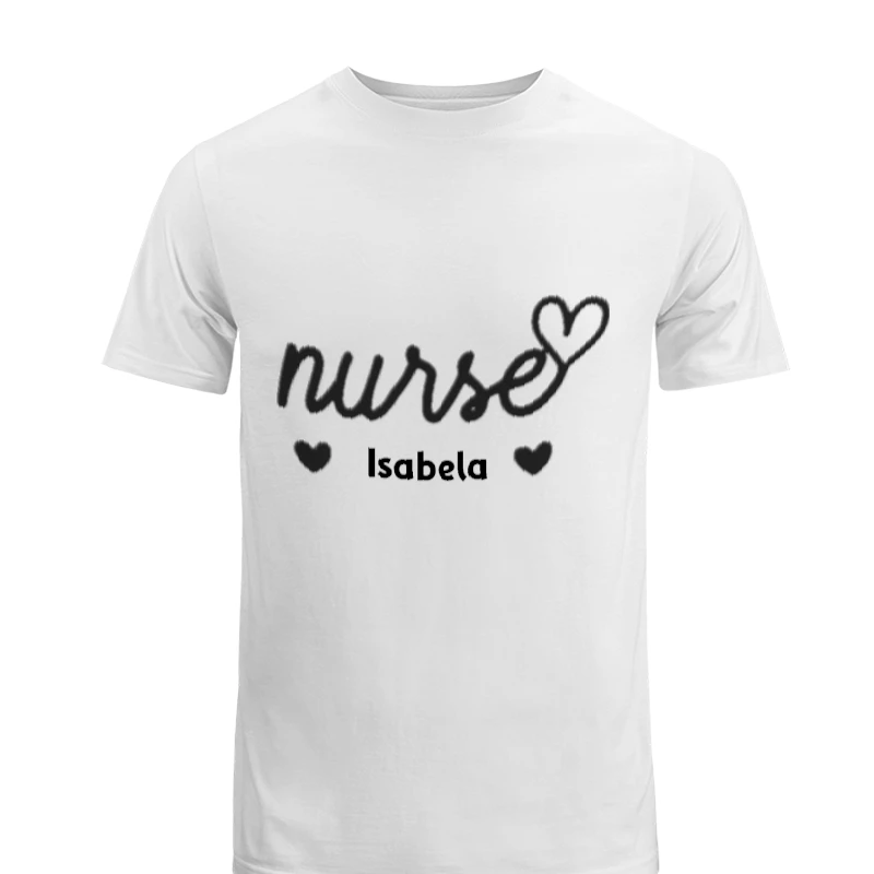 Personalized Nurse, Custom Nurse, Nurse, Nursing School, Nurse Gift, Cute Nurse, Nurse Heart-White - Unisex Heavy Cotton T-Shirt