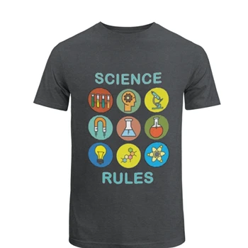 SCIENCE RULES Clipart Tee, Science Symbols Design T-shirt, Eco shirt, Friendly Graphic Unisex Heavy Cotton T-Shirt