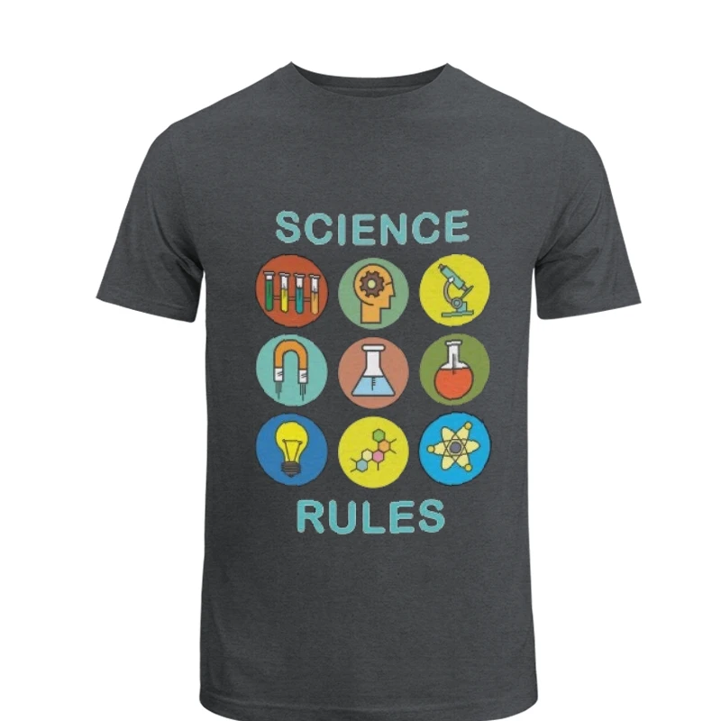 SCIENCE RULES Clipart, Science Symbols Design, Eco-Friendly Graphic- - Unisex Heavy Cotton T-Shirt