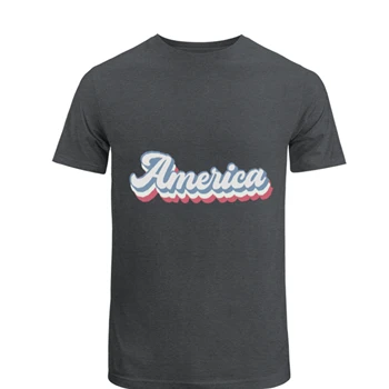 Retro America Tee, America T-shirt, Patriotic shirt, Memorial Day tshirt, Fourth of July Tee, USA T-shirt, Retro 4th of July shirt,  America Unisex Heavy Cotton T-Shirt