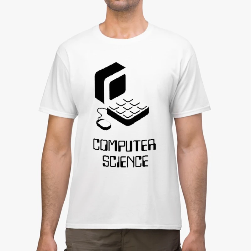 Computer Science Old School PC, Coder Funny clipart, Computer clipart-White - Unisex Heavy Cotton T-Shirt
