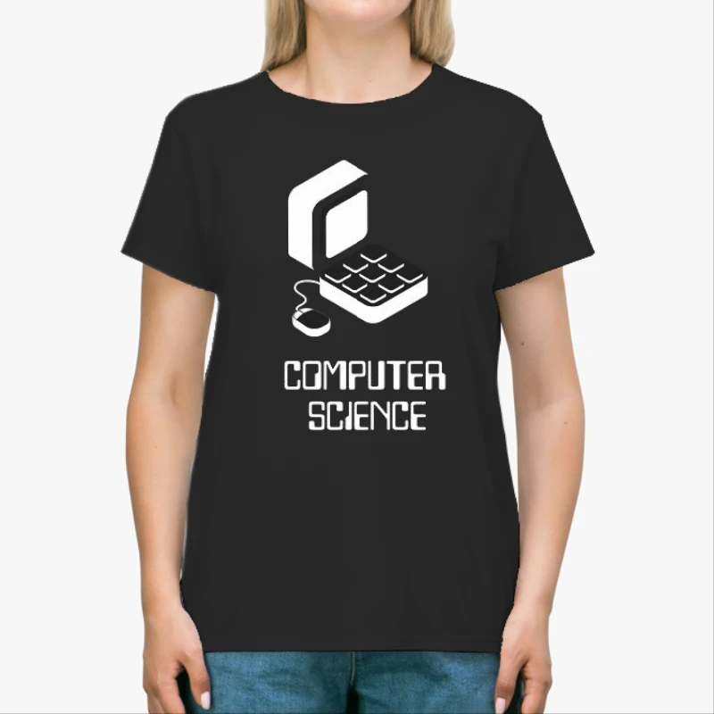Computer Science Old School PC, Coder Funny clipart, Computer clipart-Black - Unisex Heavy Cotton T-Shirt