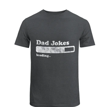 Dad Jokes Loading Clipart Tee, Funny Fathers Day Papa Novelty Graphic T-shirt, Dad Jokes Loading Design Unisex Heavy Cotton T-Shirt