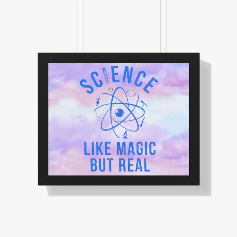 Science Like Magic But Real, Funny Nerdy Teacher- - Framed Horizontal Poster