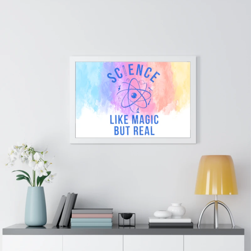Science Like Magic But Real, Funny Nerdy Teacher- - Framed Horizontal Poster