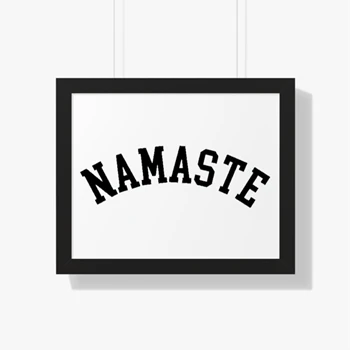 Ladies yoga Framed Canvas,  Namaste fitness pilates comfortable soft gym workout gift idea Framed Horizontal Poster
