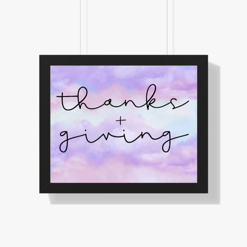 Thanks Plus Giving, Thanks Giving, Fall, Happy Thanksgiving, Cute Fall- - Framed Horizontal Poster