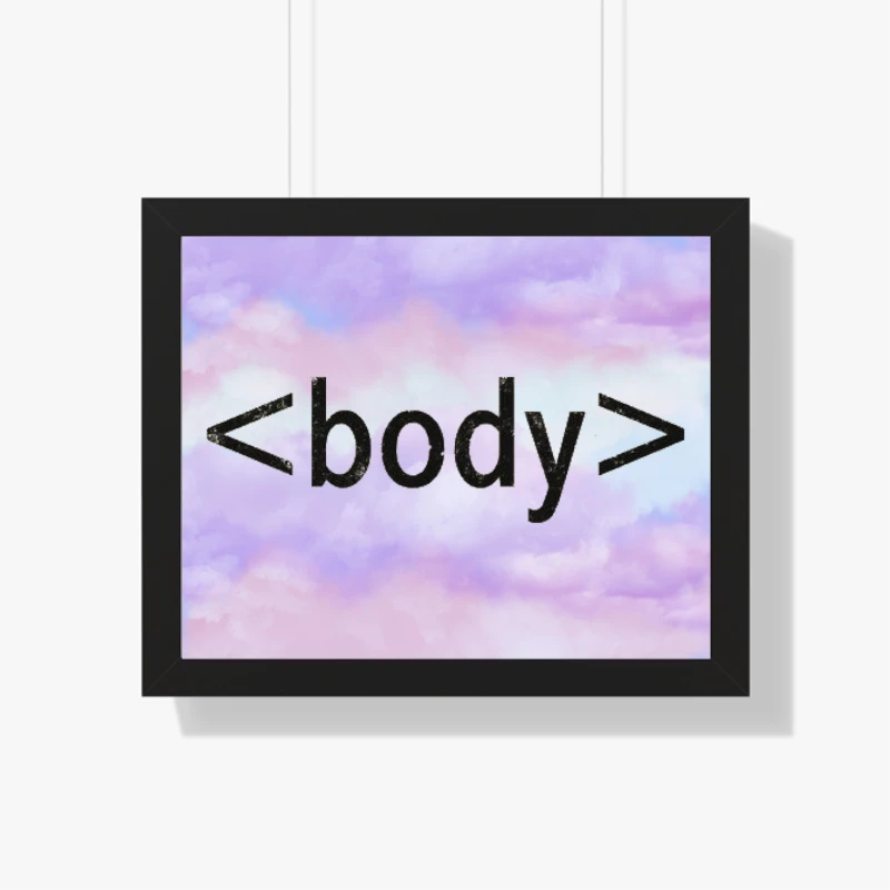 CSS Html Computer Science Scientist, Web Designer Design Admin, Body tag code, Funny programer Art- - Framed Horizontal Poster