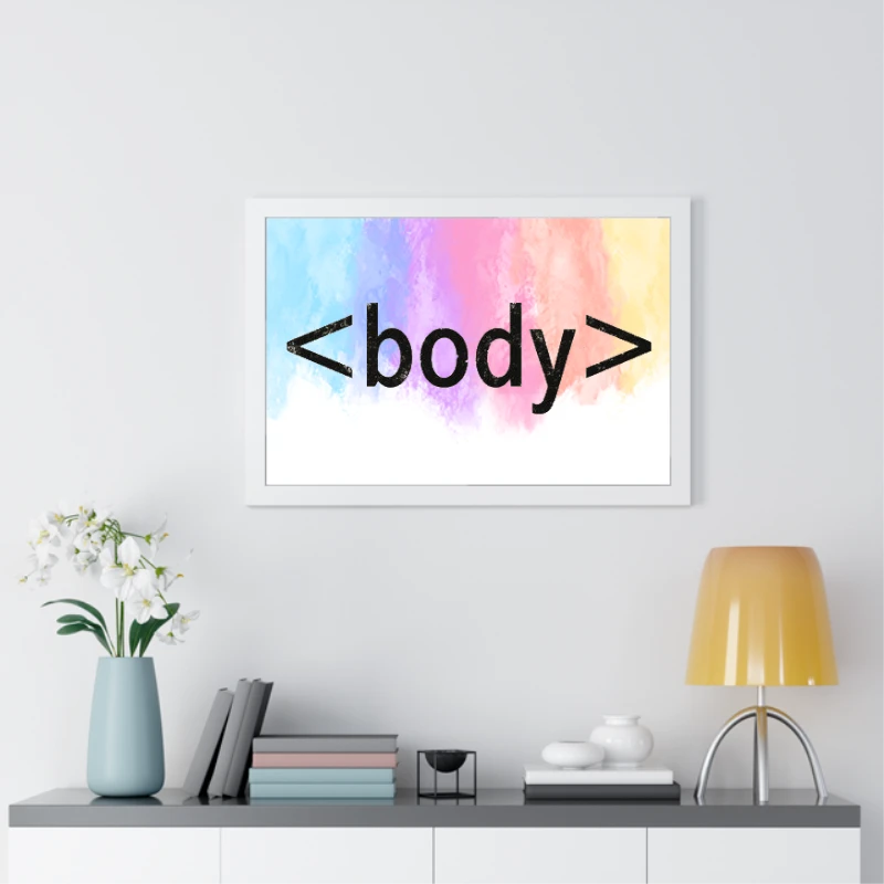 CSS Html Computer Science Scientist, Web Designer Design Admin, Body tag code, Funny programer Art- - Framed Horizontal Poster