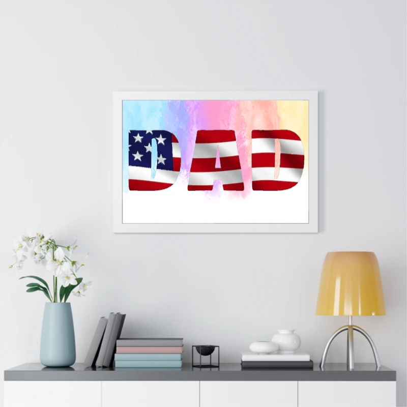 Copy of 4th of July, American Dad, 4th of July Dad, Freedom, Fourth Of July, Patriotic, Independence Day- - Framed Horizontal Poster
