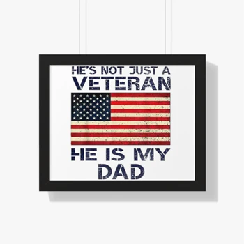 VETERAN He Is My DAD, American flag Veterans Day Gift Canvas