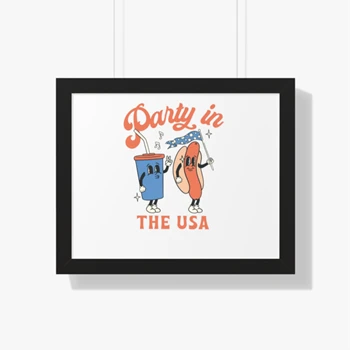 Retro Party in the USA, 4th of July, Retro funny fourth, Womens 4th of July, America Patriotic, Independence Day Canvas