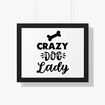 Crazy Dog Lady Design Ladies Black Canvas
