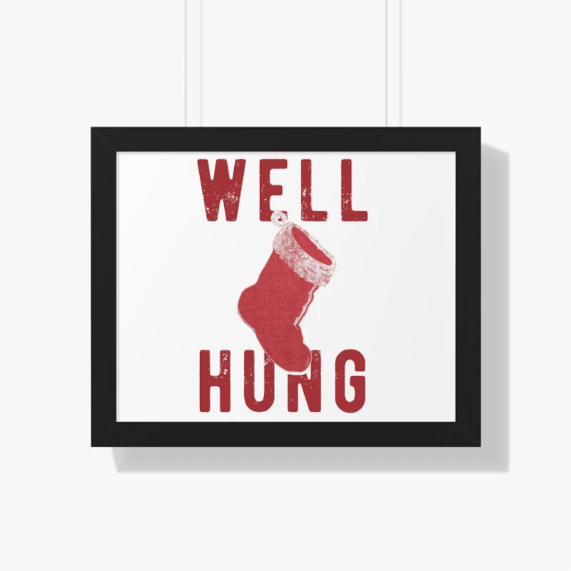Well hung christmas, Christmas clipart,x-mas design- - Framed Horizontal Poster