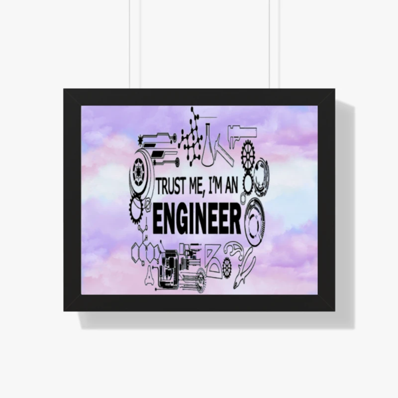 Engineer Science Humor, Stylish Design Shirts Nerd Slogen- - Framed Horizontal Poster