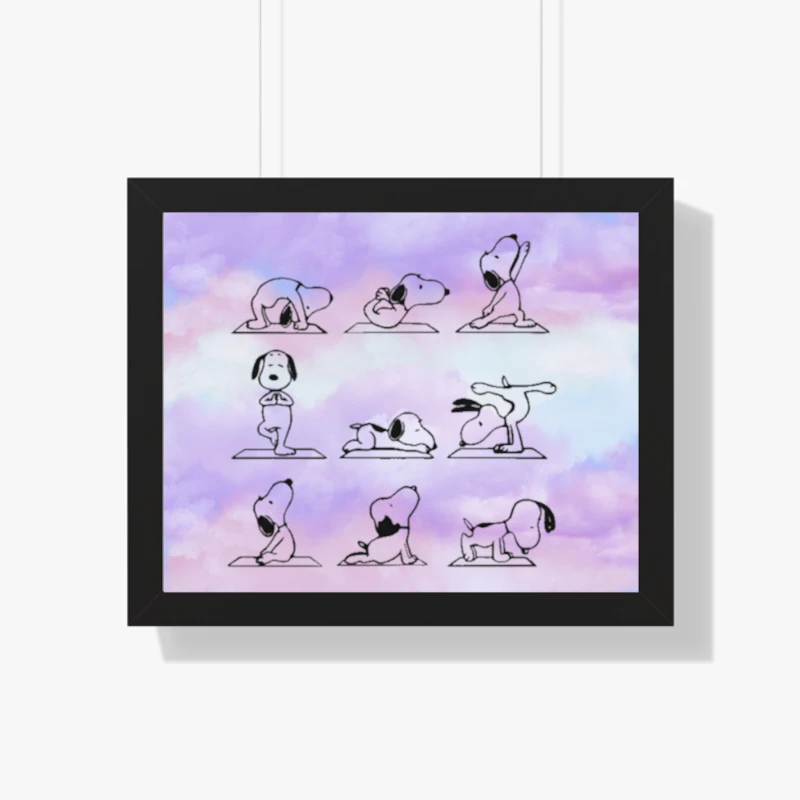 Yoga, Funny Yoga Dog, Cute Dog, Meditation, Namaste, Funny Namaste, Dog Lovers, Dog Gift- - Framed Horizontal Poster