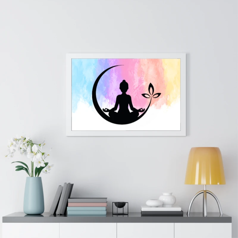 Yoga, Namaste, Gift for Yogi, Yoga Lover, Meditation, Yoga, Yoga, Women Yoga- - Framed Horizontal Poster