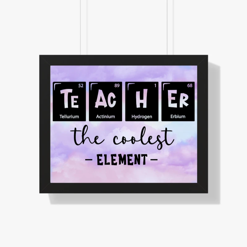 Funny teacher clipart, teacher life cut file for cricut, school design, back to school graphic, chemistry teacher gift- - Framed Horizontal Poster