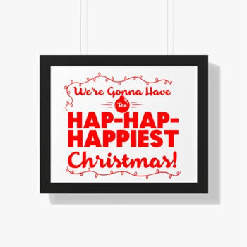 We are gonna have the happiest christmas Framed Canvas, christmask clipart Framed Poster, happy christmas design Framed Horizontal Poster