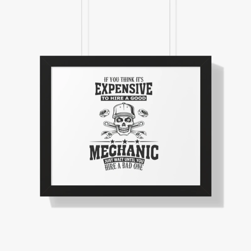 Mechanic clipart, Expensive Mechanic design, Mechanic svg, Mens WorkFather, Husband Design, Boyfriend Garage Gift- - Framed Horizontal Poster