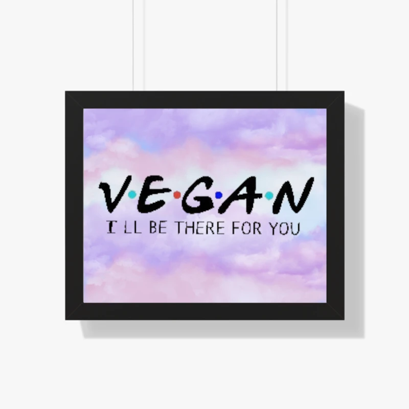 Vegan, Vegetarian, funny vegan, vegan gift, vegan, vegetarian gif, cute gift for vegan friends- - Framed Horizontal Poster
