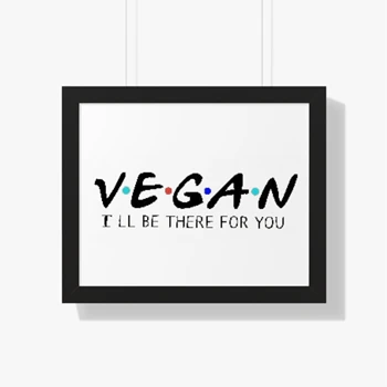 Vegan Framed Canvas, Vegetarian Framed Poster, funny vegan Framed Canvas, vegan gift Framed Poster, vegan Framed Canvas, vegetarian gif Framed Poster,  cute gift for vegan friends Framed Horizontal Poster