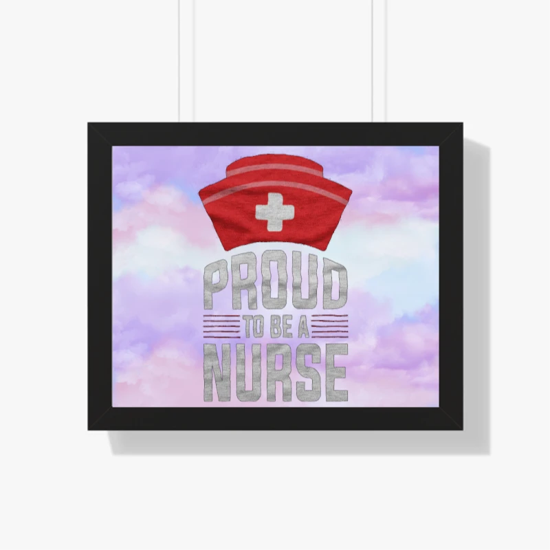 Proud To Be A Nurse Clipart, Nursing Pride Graphic, Nurse Design- - Framed Horizontal Poster