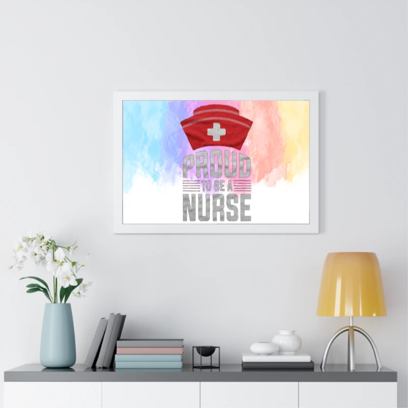 Proud To Be A Nurse Clipart, Nursing Pride Graphic, Nurse Design- - Framed Horizontal Poster