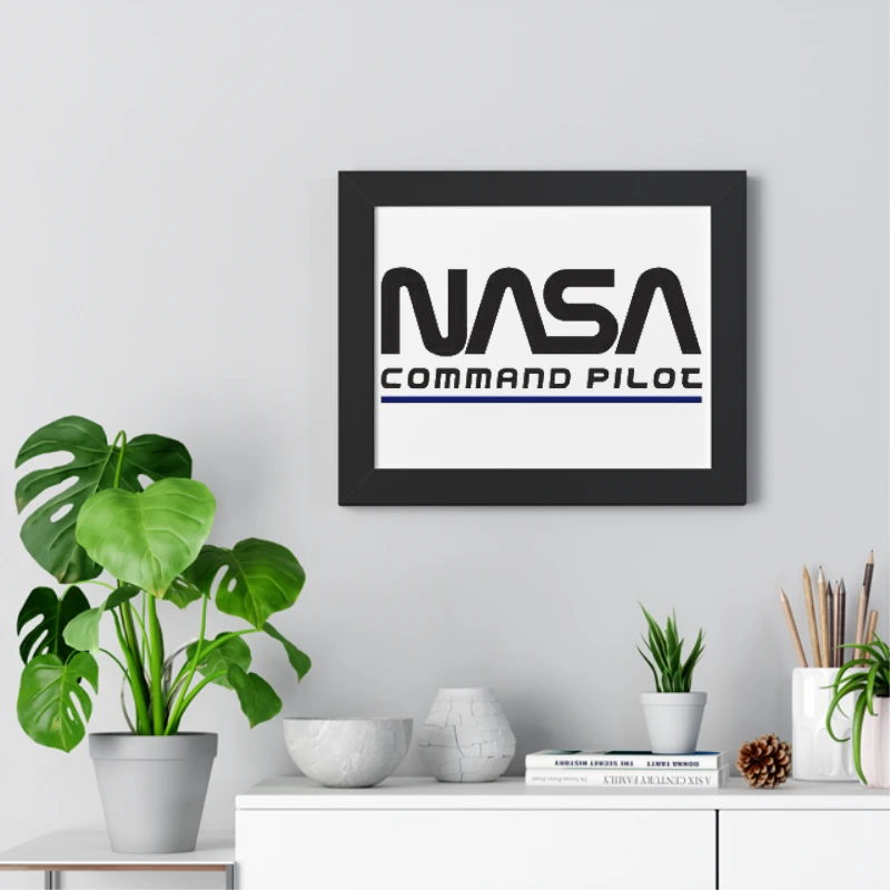 Nasa Command Pilot Design, Nasa Funny Pilot Graphic- - Framed Horizontal Poster