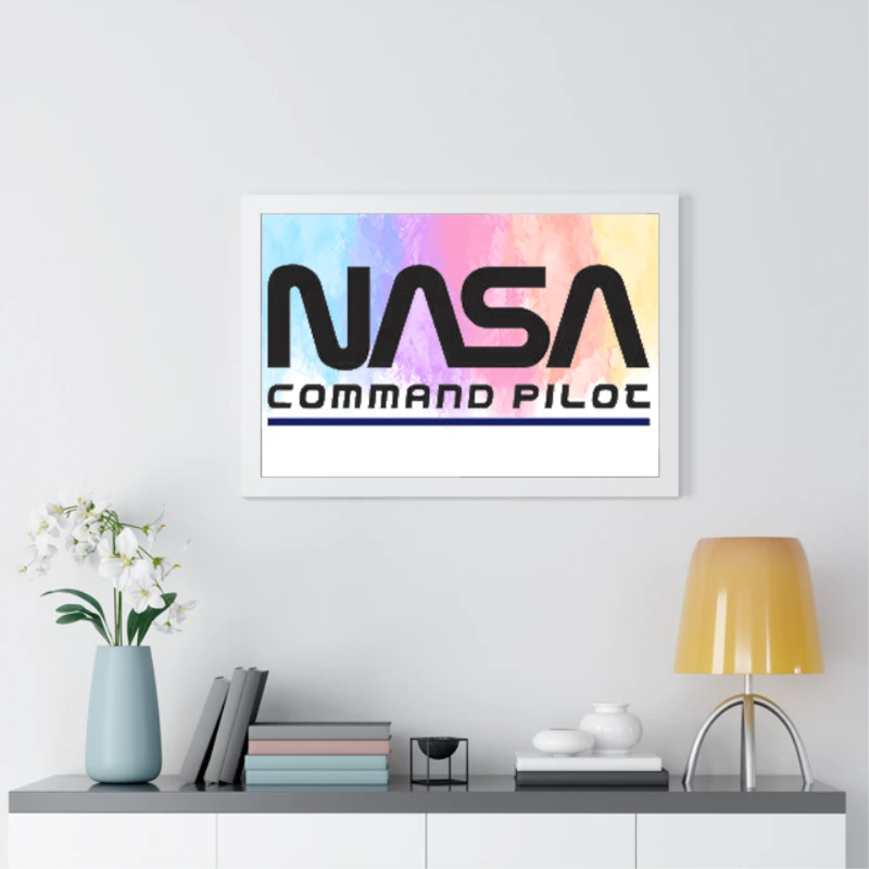 Nasa Command Pilot Design, Nasa Funny Pilot Graphic- - Framed Horizontal Poster